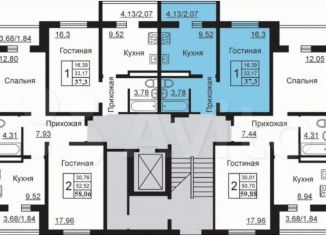 Продаю 1-комнатную квартиру, 37.3 м2, Калужская область, Минская улица, 11