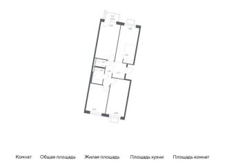 Продам трехкомнатную квартиру, 81.4 м2, Москва, жилой комплекс Квартал Западный, 6