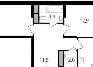 2-комнатная квартира на продажу, 56.2 м2, Москва, метро Лесопарковая, Варшавское шоссе, 141