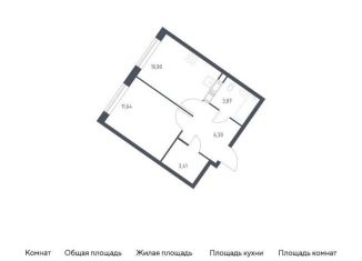 Продается 1-ком. квартира, 36 м2, поселение Мосрентген, жилой комплекс Квартал Румянцево, к2