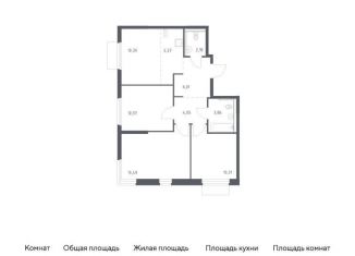 Трехкомнатная квартира на продажу, 68.5 м2, Московская область, Каширское шоссе - Молоково - Андреевское