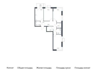 Продается трехкомнатная квартира, 79.2 м2, посёлок Жилино-1, жилой комплекс Егорово Парк, к3.2, ЖК Егорово Парк