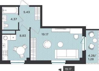 Продаю 1-ком. квартиру, 39.1 м2, деревня Касимово