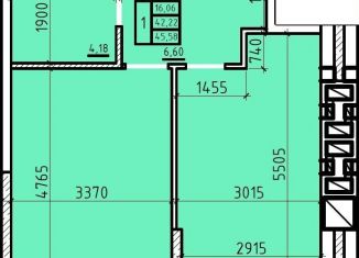 Продам 1-ком. квартиру, 45.6 м2, Ростовская область