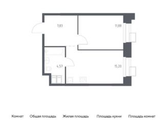 Продается 1-комнатная квартира, 39.5 м2, поселение Мосрентген