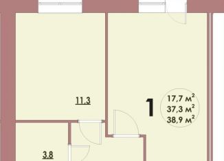 Продажа 1-комнатной квартиры, 38.9 м2, Волгоградская область, улица имени Генерала Карбышева, 171