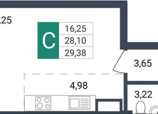 Продам квартиру студию, 29.4 м2, Чита