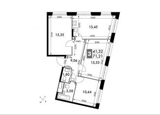 Продам трехкомнатную квартиру, 71.2 м2, Москва, жилой комплекс Движение. Говорово, к1