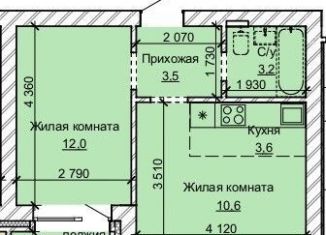 Продажа 2-ком. квартиры, 33.8 м2, Барнаул, Центральный район