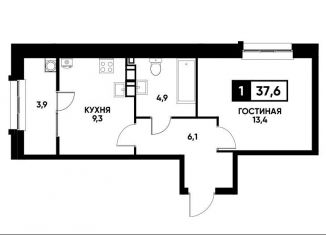 Продаю 1-ком. квартиру, 37.6 м2, Ставропольский край