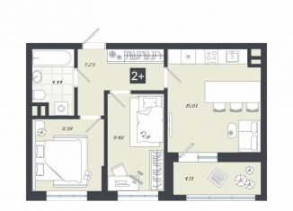 Продается двухкомнатная квартира, 50.3 м2, Тобольск, переулок Радищева, 17