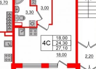 Продается квартира студия, 27.1 м2, Санкт-Петербург, Колпинское шоссе, 129