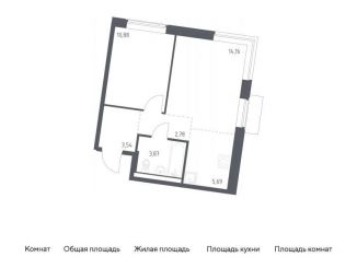1-комнатная квартира на продажу, 40.9 м2, Москва