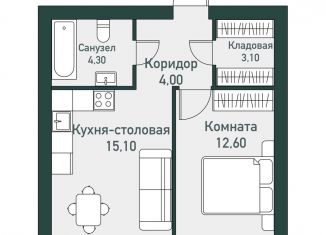 Продается 1-комнатная квартира, 40.6 м2, Челябинская область
