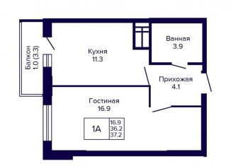Продам 1-ком. квартиру, 37.2 м2, Новосибирск, улица Бородина, 54