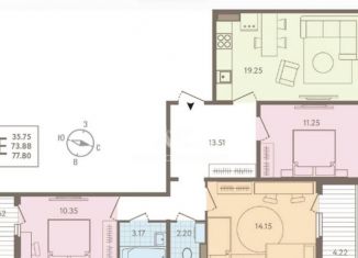 Продам трехкомнатную квартиру, 78 м2, Липецк, улица А.Г. Стаханова, 71