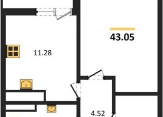 Продажа 1-ком. квартиры, 43.1 м2, Светлогорск