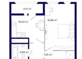 Продам 1-комнатную квартиру, 40.4 м2, рабочий поселок Маркова