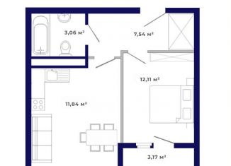 1-комнатная квартира на продажу, 37.7 м2, рабочий поселок Маркова