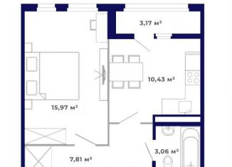 1-ком. квартира на продажу, 40.4 м2, рабочий поселок Маркова