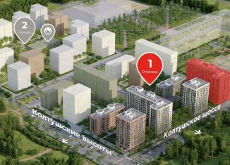 Продаю двухкомнатную квартиру, 49.8 м2, Всеволожск, микрорайон Южный, 3.3