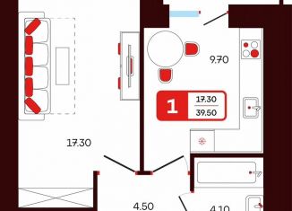 Продаю 1-ком. квартиру, 39.5 м2, Туймазы, переулок Луначарского, 5