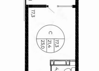 Продажа квартиры студии, 23 м2, Аксай, улица Александра Невского, 2