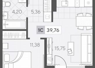 Продам 1-комнатную квартиру, 39.8 м2, Тюменская область