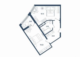 Продажа 1-комнатной квартиры, 52.1 м2, Сестрорецк