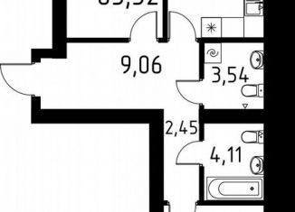Продажа 2-ком. квартиры, 63.3 м2, деревня Кисловка, улица Марины Цветаевой, 42