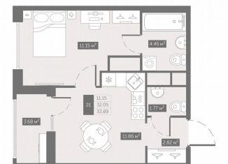 Продажа 1-ком. квартиры, 33.9 м2, посёлок Шушары