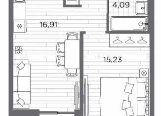 Продаю 1-ком. квартиру, 42.8 м2, Санкт-Петербург, метро Горный институт
