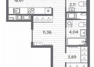 Продаю 2-ком. квартиру, 75.3 м2, Санкт-Петербург, метро Горный институт
