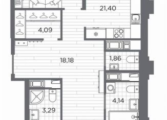 3-комнатная квартира на продажу, 103.4 м2, Санкт-Петербург, метро Горный институт