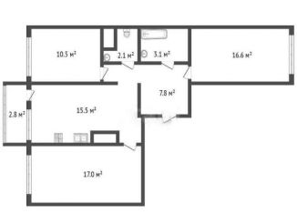 Продам трехкомнатную квартиру, 72.6 м2, Кудрово, Пражская улица, 15