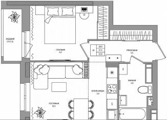 2-комнатная квартира на продажу, 38.9 м2, деревня Кондратово
