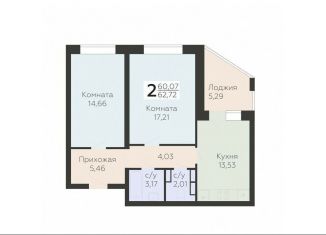 Продам 2-комнатную квартиру, 62.7 м2, Орёл, улица Панчука, 83Б, Заводской район