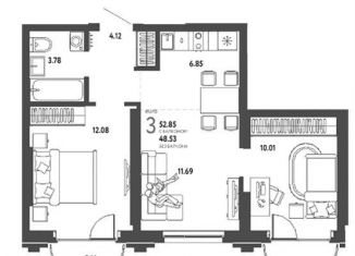 Продам трехкомнатную квартиру, 52.9 м2, Новосибирск, метро Площадь Гарина-Михайловского
