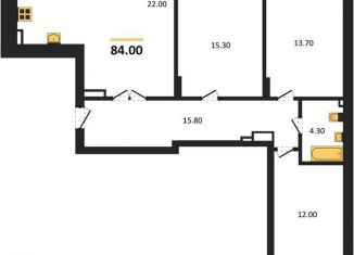 Продается трехкомнатная квартира, 84 м2, Калининград, Акварельная улица, Московский район
