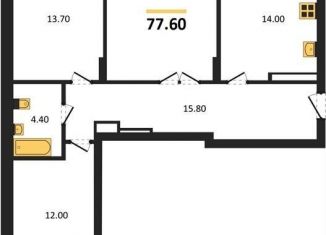 Продается 3-ком. квартира, 77.6 м2, Калининград, Акварельная улица, Московский район