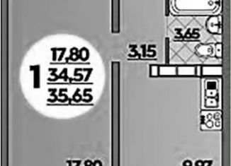 Продается 1-комнатная квартира, 35.7 м2, Ростов-на-Дону, ЖК Платовский, улица Тимофеева, 20