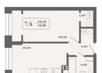 Продаю 1-ком. квартиру, 45.8 м2, Новосибирск, Красногорская улица
