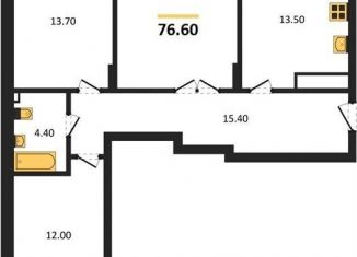 Продажа 3-комнатной квартиры, 76.6 м2, Калининград, Акварельная улица, Московский район