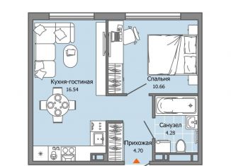 Продам 1-комнатную квартиру, 36 м2, Ульяновск, жилой комплекс Город Новаторов, 2