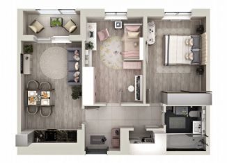 Продается 2-комнатная квартира, 55.8 м2, Краснодар, Колхозная улица, 5/2к1, микрорайон Табачная Фабрика