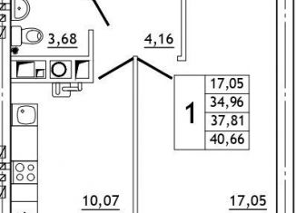 Однокомнатная квартира на продажу, 40.9 м2, деревня Алтуховка, Олимпийская улица, 2