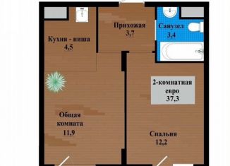 Продажа 2-комнатной квартиры, 37.3 м2, Чита