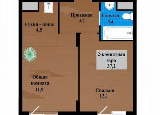 Продаю 2-комнатную квартиру, 37.2 м2, Чита