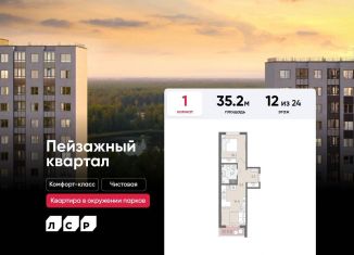 1-комнатная квартира на продажу, 35.2 м2, Санкт-Петербург, метро Гражданский проспект
