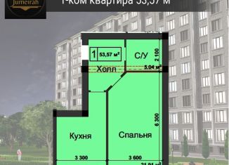 Продаю однокомнатную квартиру, 53.6 м2, Нальчик, улица Ватутина, 29БблокА